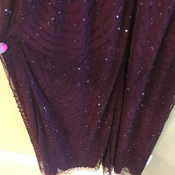 ADRIANNA PAPELL Art Deco Beaded Blouson Gown Dress - Picture 11 of 14